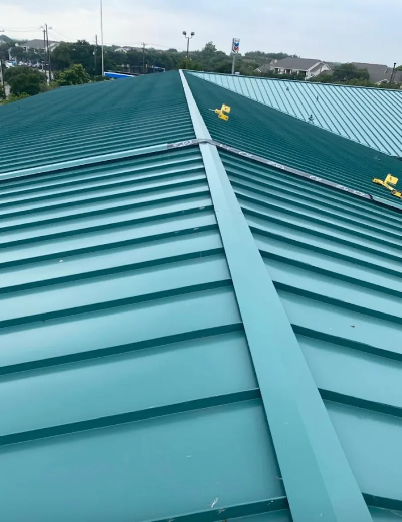 Green commercial metal roof ridge and valley for Metal Roof Repair in Kimberly
